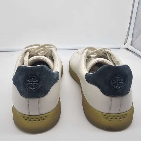 TORY BURCH Howell Court Ivory Leather Contrast Sole Sneakers sz 10 - Picture 9 of 14